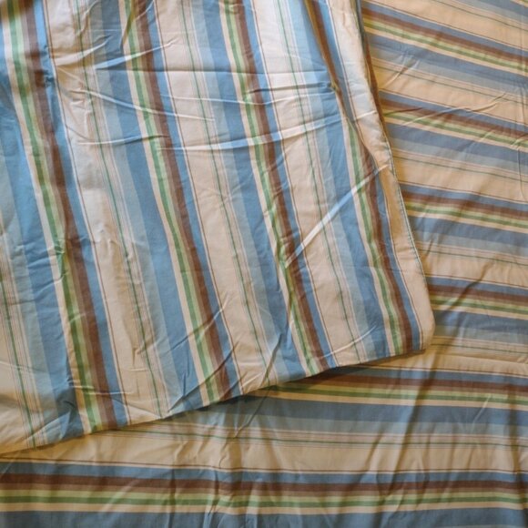 Pottery Barn Teen Striped Duvet Cover Bed Bedskirt 4 Cases Queen Bed 6 Pieces - Picture 10 of 15